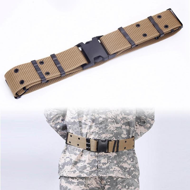 

Tactical Belt Men Adjustable Heavy Duty Tactical Waist Belts With Metal Buckle Nylon Belt Hunting Accessories1, Black