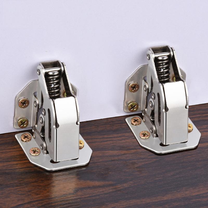 

2pcs 4 Inch 90 Degree Easy Mount Kitchen Cabinet Concealed Angular Door Hinge Zinc-plated Steel Hinge