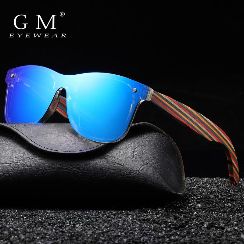 

GM Color Skateboard Wooden Sunglasses Women Polarized Fashion Sun Glasses Original Wood masculino