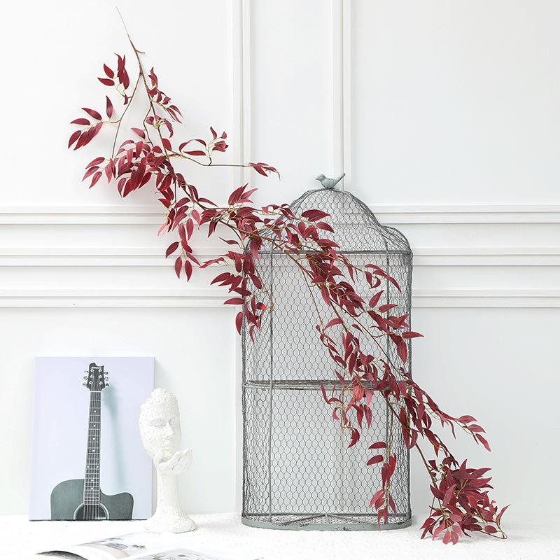 

Artificial Leaves Green Garland Willow Vine for Home Wedding Decoration Diy Fake Leaves Artificial Plants Ivy Faux Rattan, 002