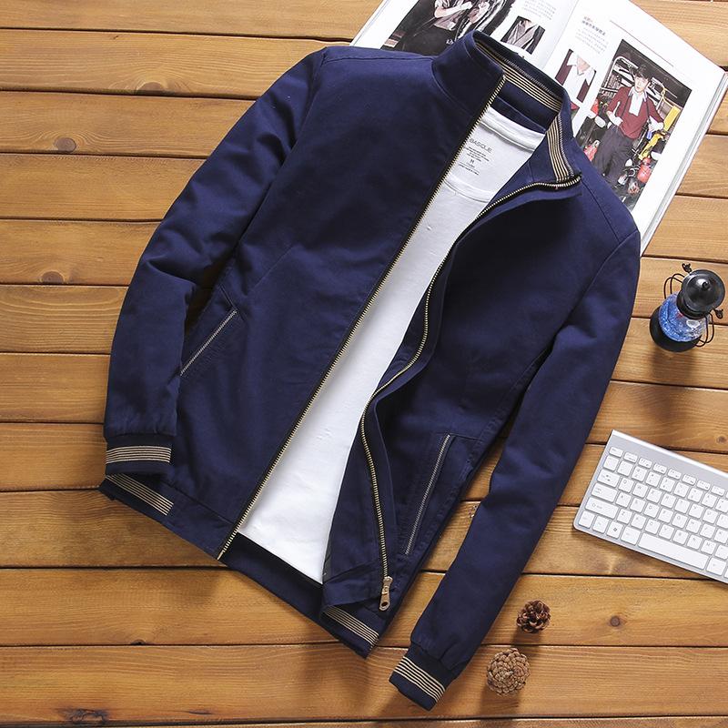 100% Cotton 2020 Spring Autumn Men's Bomber Jackets Casual Male Outwear Windbreaker Stand Collar Jacket Mens Baseball Slim Coats