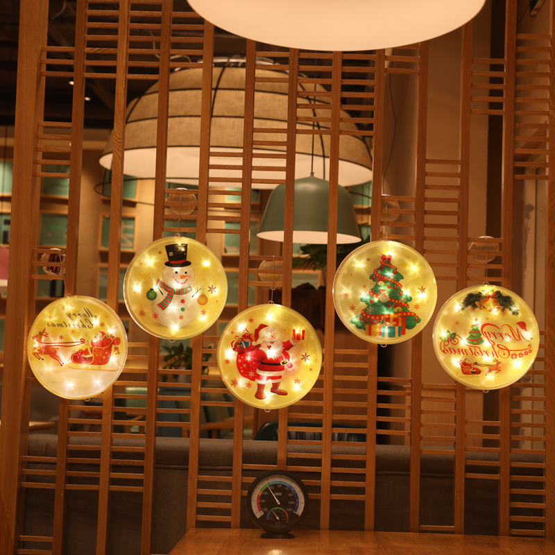 

Merry Christmas Words Lamp String Santa Claus Elk Snowman Pattern LED Coloured Lights Suitable For Christmases Decoration