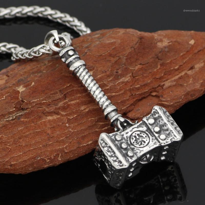 

Pendant Necklaces Viking Raytheon Hammer Titanium Steel Necklace Silver Fashion Jewelry 2021 Latest Style1