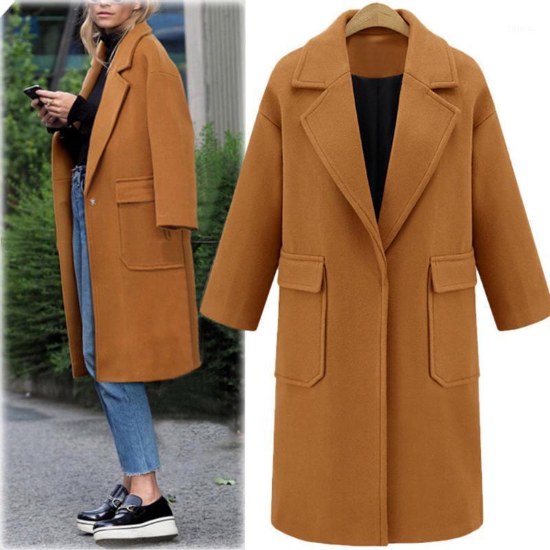 

Women's coats MINIMALIST STYLE Womens Winter Lapel Wool Trench Long Overcoat Outwear fashion coats and jackets women Clothes #351, Blue