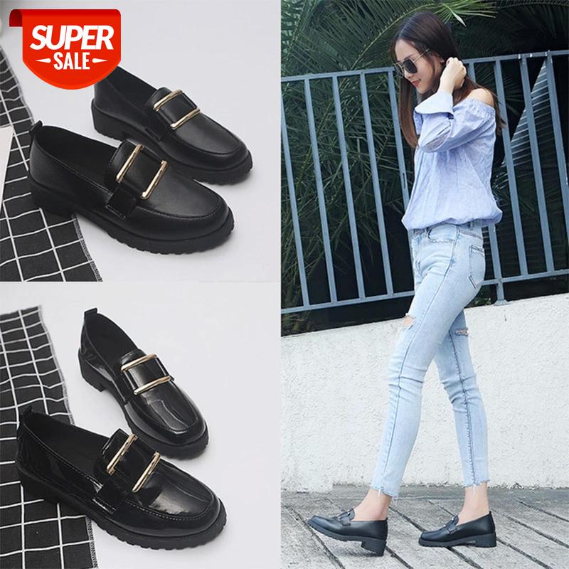 

MCCKLE Fashion Pumps Women Square Heels Ladies Office Mules Slip On Single Leather Shoes Female Loafers British Spring 2021 #N65E, Black