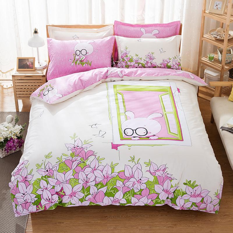 

UNIHOME NEW 100%cotton bedding set / bed linen / bedclothes bed sheet set bedspread/ tutuhuayuan, As pic