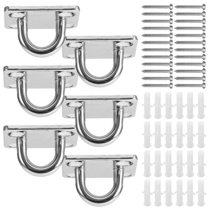 

5mm Eye Plates Carabiners Screws Set Multifunctional Wall Mount Hanging Hook for Wall Mounting Hammocks Yoga Training1