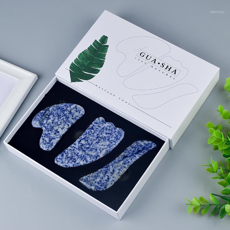 

Natural Sodalite Face GuaSha Scraper Crystal Stone Massage For Fce Back Head Foot Leg Health Care Relaxation Tool With Box1