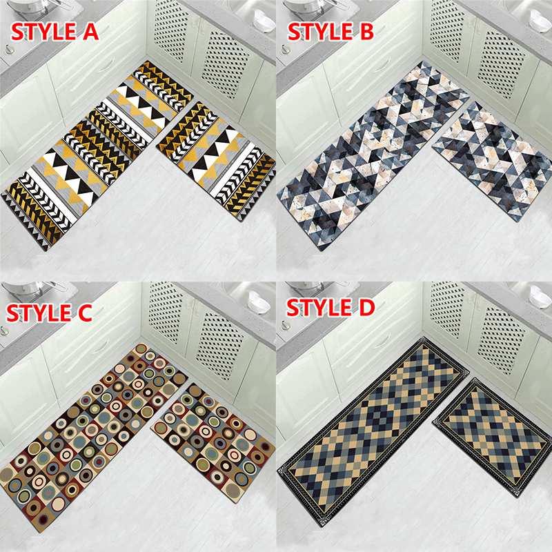 

2PCS/Set Washable Non-slip Long Kitchen Floor Mat Bathroom Entrance Hallway Door Mat Bedroom Living Room Bedside Area Rugs, Yellow