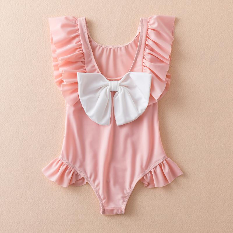 

One-Pieces Baby Girls Swimwear Cute Kids Swimsuit Toddler Infant Summer Child Girl Beach Party Wear Pink Bowknow Bathing Suit 2022, Black