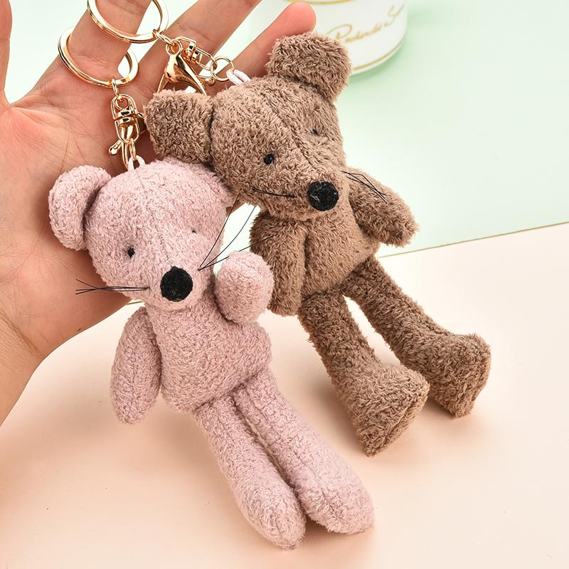 

Fashion Plush Keychain Women Mouse Key Chains Bag Charms Car Key Ring Holder Trinket New Year Gift EH009