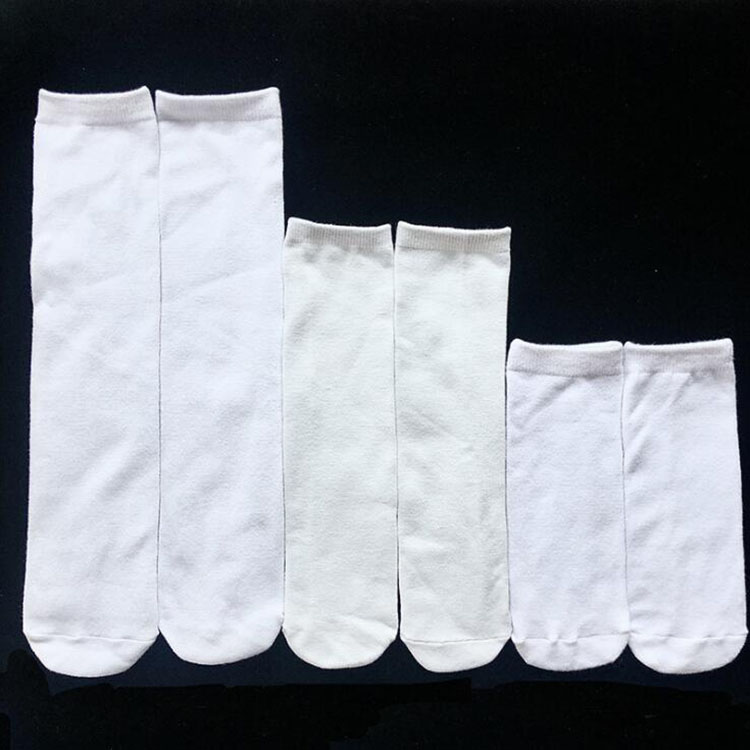 

fashion Sublimation White Socks Thermal Transfer Plain Blank Double-sided Printing Stockings 15cm 20cm 24cm 30cm 40cm Unisex Casual Socks