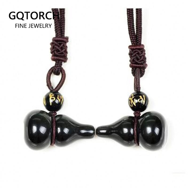 

Natural Rainbow Obsidian Pendant Necklace For WOmen and men Gourd Shap Ethnic Style Fashion Crystal Jewelry