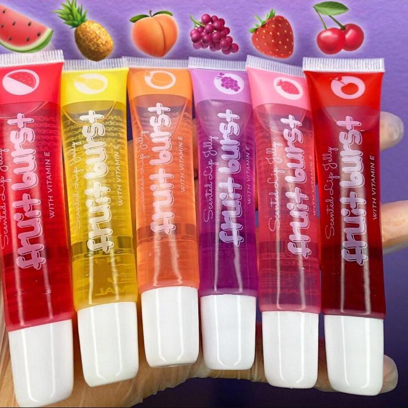 

Scented Lip Jelly Big Lip Gloss Fruit Burst Oil Scented gloss Plumping Moisturizer Shiny Vitamin E Mineral Oil, 1 pc random color