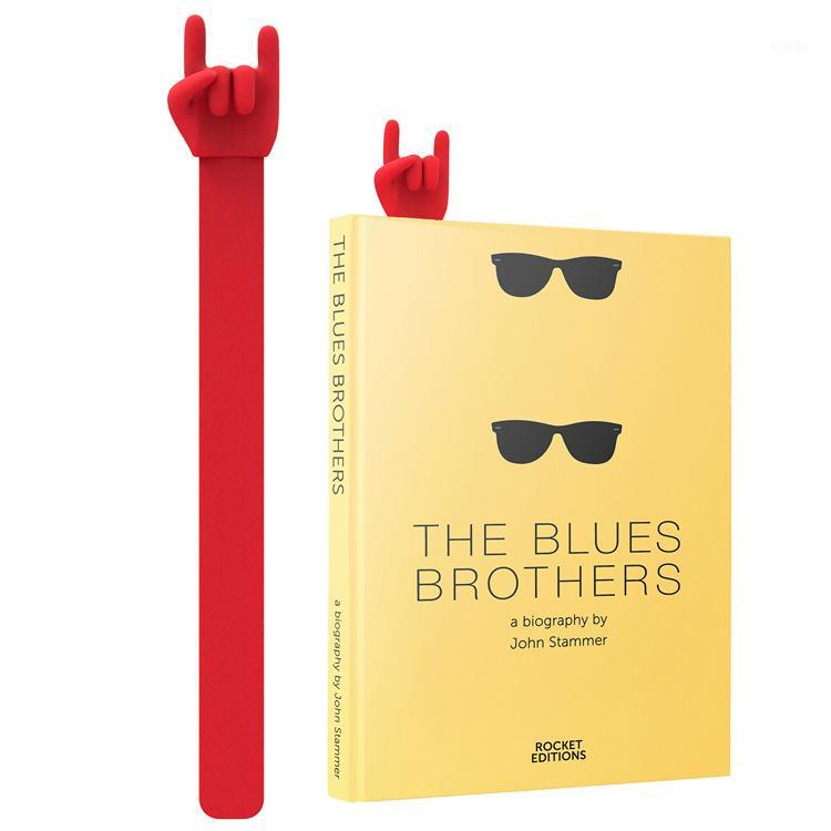 

TUTU 2pcs/lot Fashion Rock Gesture Music Bookmarks Silicone material Finger Bookmarks School Office Stationery Supplies H03531