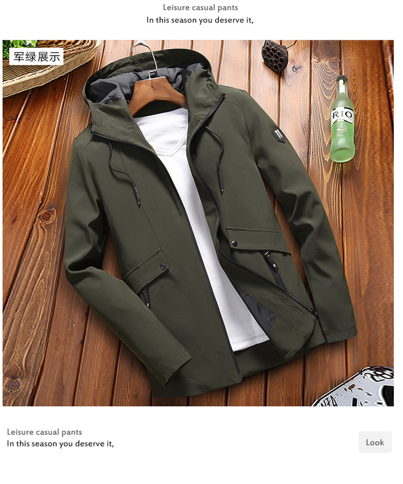 

Dark Green, The Windproof Clothes On Men'S Casual Jacket, Deep green