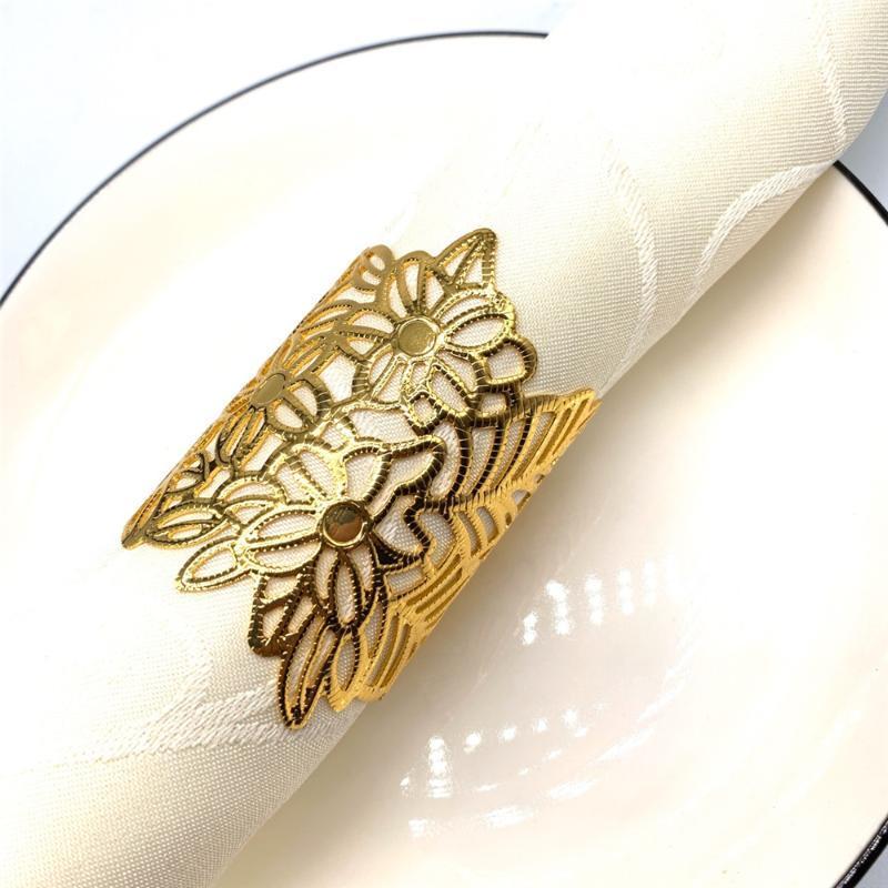 

IMUWEN 12 Piece/ LOT Napkin Holder Table Napkin Ring Metal Christmas Party Supplies Banquet Dinner Serviette Holder1