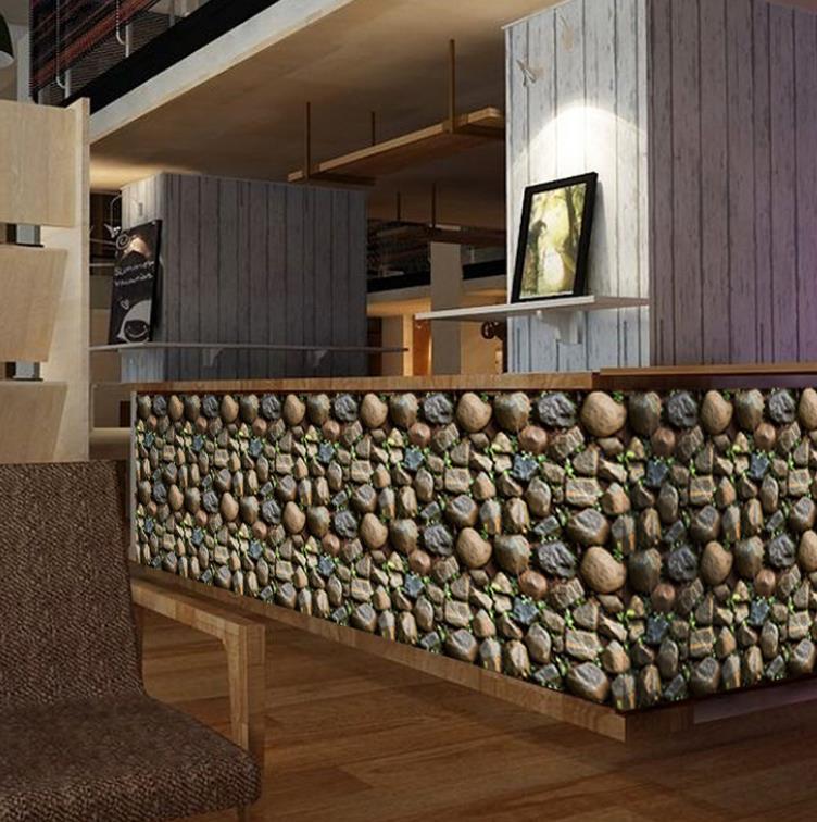 

Vintage 3D Wallpaper Brick Stone Rustic Effect Self-adhesive Wall Stickers DIY Home Decor Waterproof, Pls chose colors
