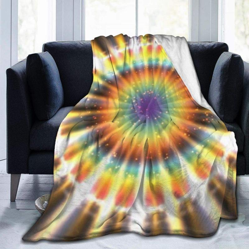 

Soft Cozy Sun Shine Tie Dye Throw Blankets Sherpa Plus Velvet Sleeping Blanket Wearable Blanket Super Warm Blankets for Bed1