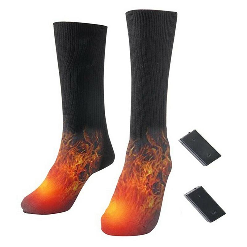 

3V Thermal Cotton Heated Socks Men Women Battery Operated Winter Foot Warmer Electric Socks For Hiking Hunting Ice Fishing, As pic