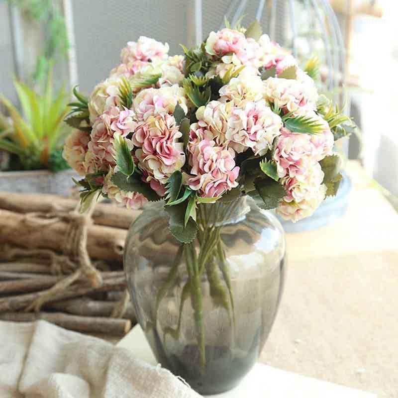 

Silk Hydrangeas Artificial Flowers Silk Peony Bouquet Cheap Flowers Wedding Home Decoration Fake Rose Flower1, Pink