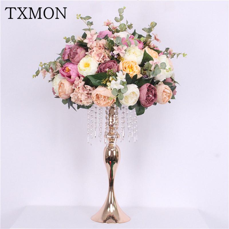 

Customized artificial rose fake flower arrangement wedding arch decoration silk peony road lead flowers home party decorations, Red