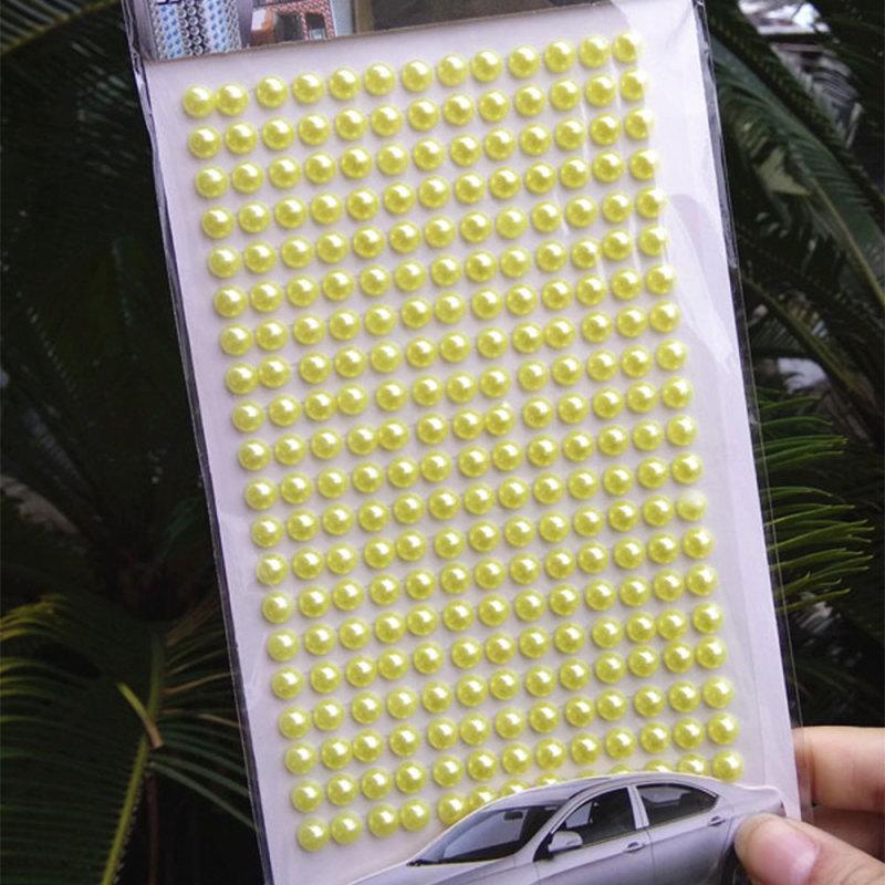 

6MM Imitation Pearl Kids Toys AcrylicDecal Self Adhesive Rhinestone Laptop Stickers Wall Surface Decorative Sticker Diy Handmade