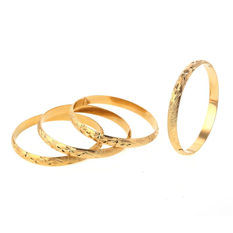 

4pcs Shinning Star Gold Color Adjustable Fashion Bangles For Female Jewelry
