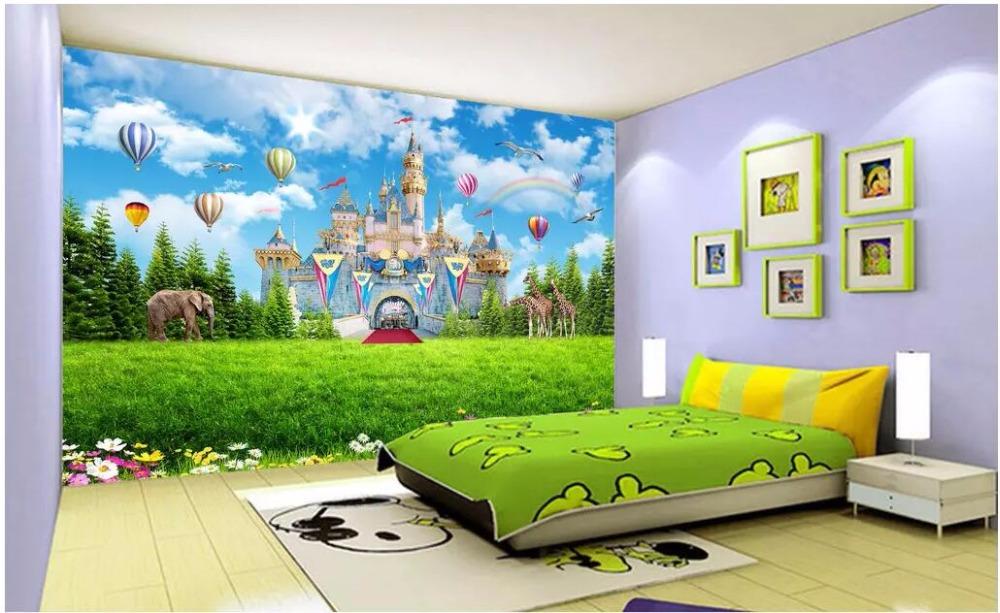 

3d wallpaper custom photo mural Dream Castle Hot Air Balloon Children's Room Background home decoration wallpaper for walls 3 d, As pic