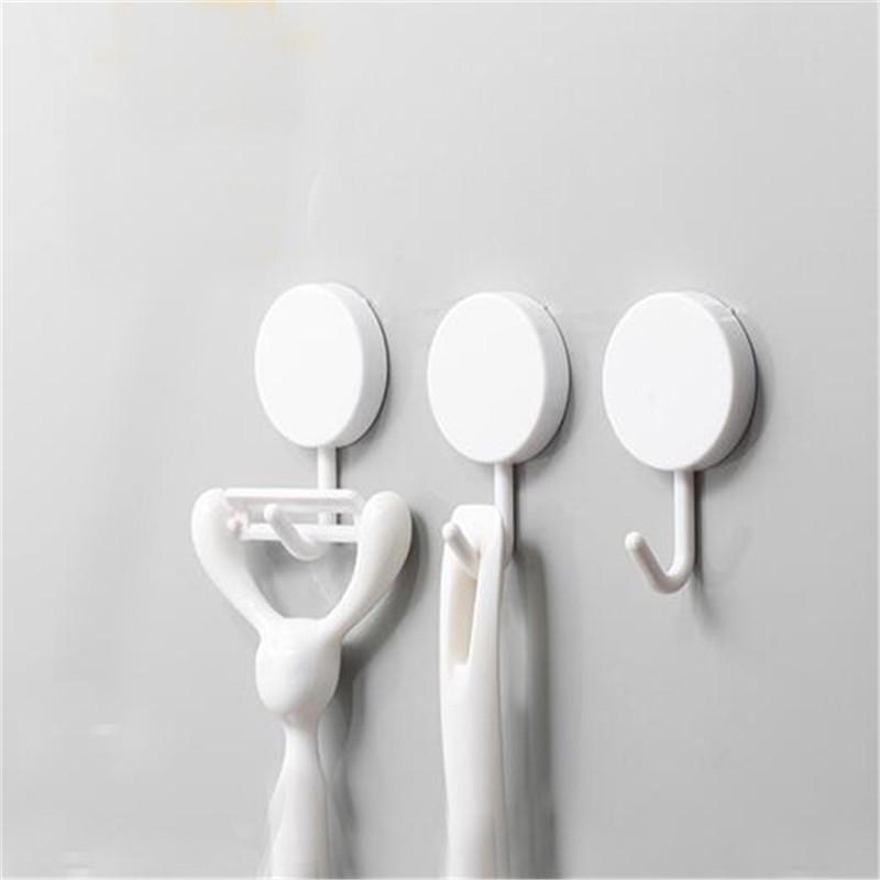 

6Pcs/Pack Plastic Clothes Holder Rack Round Strong Hanging Bathroom Hook Adhesive Wall Towel Sundries Hooks For Roon Kitchen