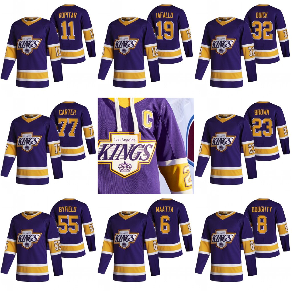 

LA Los Angeles Kings 2021 Reverse Retro Jersey Jeff Carter Anze Kopitar Dustin Brown Iafallo Doughty Campbell Kovalchuk Carter Jonathan Quic, 2021 reverse retro jersey men s-3xl