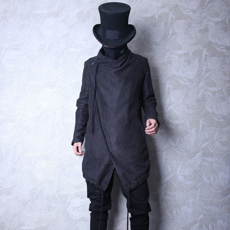 

2021 New Winter Male Korean Version of Long Coat Garnish Personality Trend Dark Punk Cover. 08ZF, 01