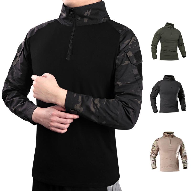 

Outdoor Tactical Hiking T-Shirts,Men's Army Camouflage Long Sleeve Tee Shirts,Male Breathable Camping Hunting Clothing, Cp