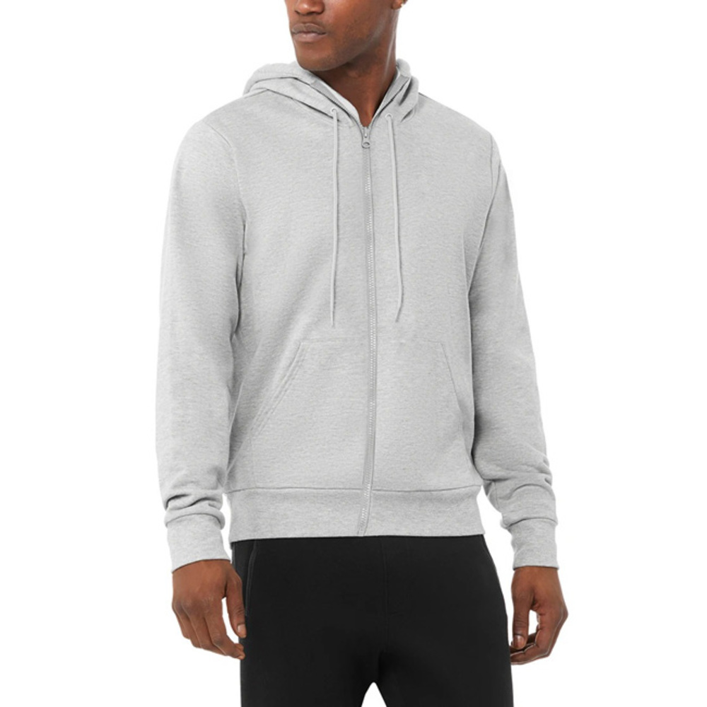 

Gray cheap customized color casual cotton front zipper hoodie for men, Beige