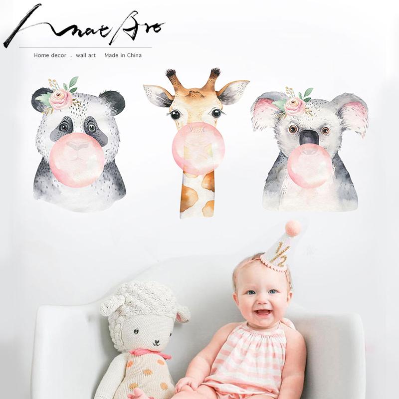 

kids room decoration Cartoon animal wall art stickers muraux room decoration giraffe wall stickers for kids rooms decor