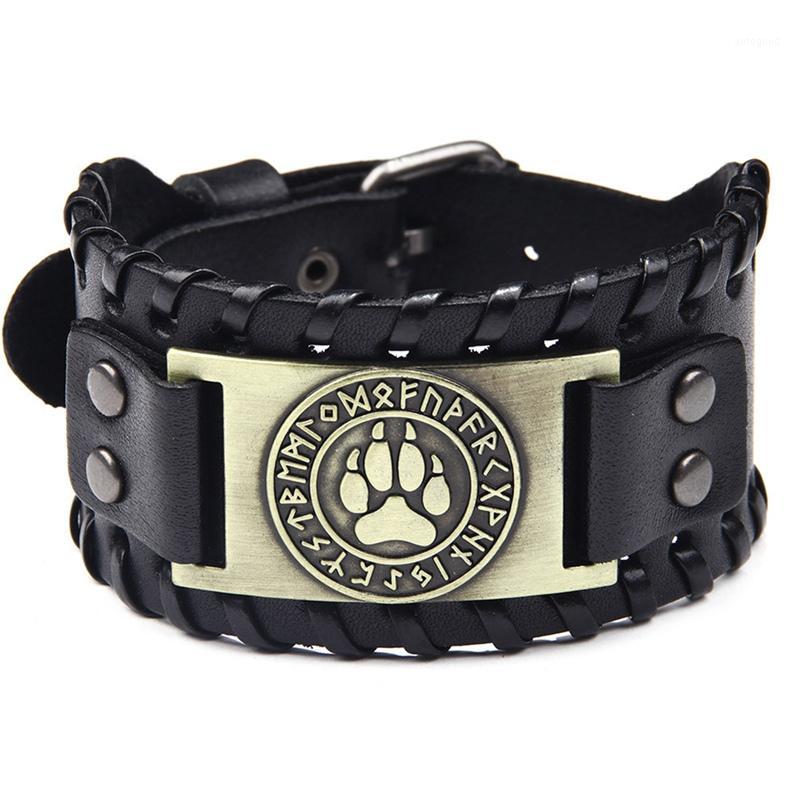 

Charm Bracelets Personality Men Wolf Claw Bracelet Leather Woven Punk Trend Male1