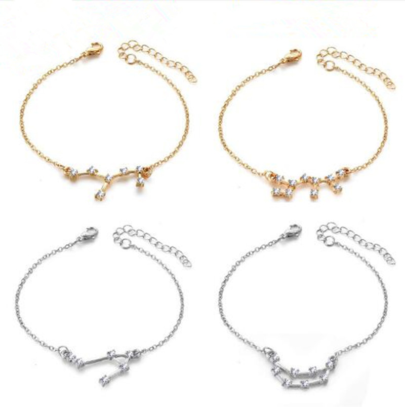 

12 Horoscope Zircon Zodiac Signs Bracelet Constellations Bracelet For Women Jewelry