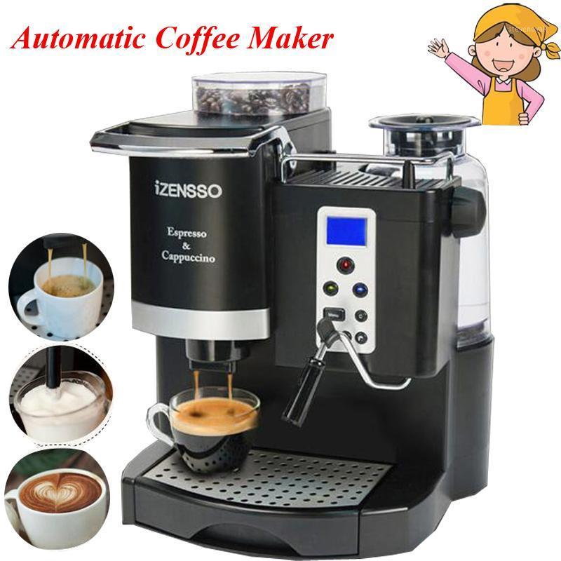

FREESHIPPING 1160W POWER 1.4L tank capacity coffee maker Automatic Espresso Machine Coffee Maker with Grind Bean and Froth Milk1