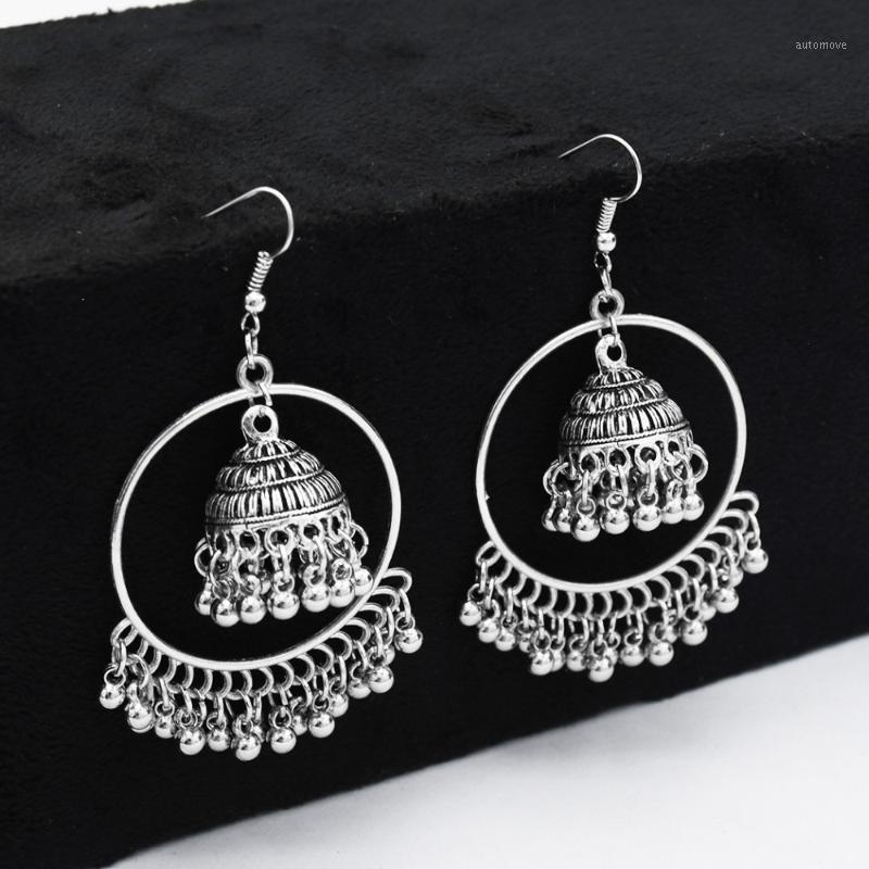 

earrings Jhumka long Tassel Bells Circle Drop Earrings Color Boho Afghan Pakistan Thailand Gypsy Vintage Fashion Jewelry1