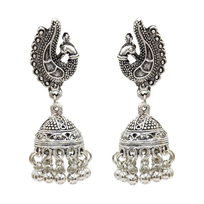 

Boho Classic Silver Color Metal Bird Drop Earring For Women Statement Vintage Dangle Bells Birdcage Fringe Gypsy Ethnic Jewelry