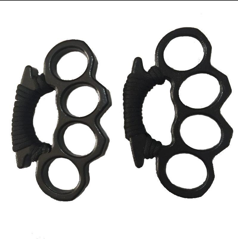 New Gilded Thick 13mm Steel Brass Knuckle Duster Color Black Plating Silver Hand Tool Clutch High Quality 4 5qd Ww3542-image-646427076
