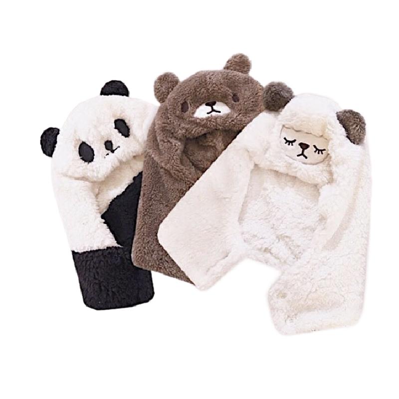 

Wide Brim Hats Kawaii Cartoon Bear Warm Fleece Hat With Neck Cover Soft Girl Cute Lamp Plush Winter Sweet Lovely Ins Wind Sell Women, Sheep