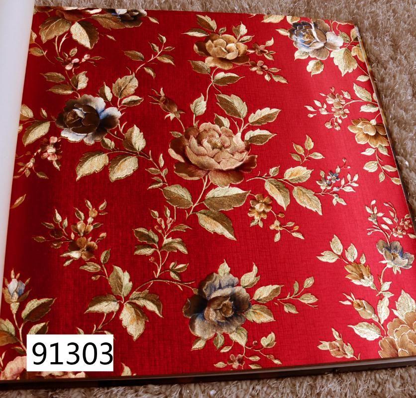 

Gold Foil Flower Relieft Wallpapers for Living Room Red Background Gold Flower Wall Paper 3d Pastoral papel de parede, 91302