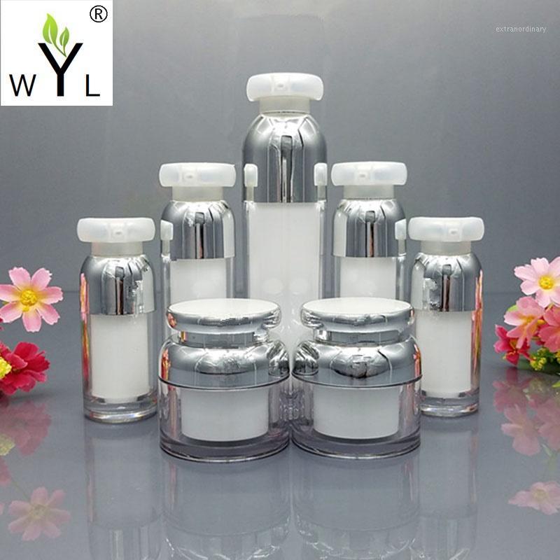

10pcs/lot 30g/50g White Acrylic Face/Eye Cream Jar 15/30/50/100ml Empty Lotion/Emulsion Airless Bottle Cosmetic Refillable1