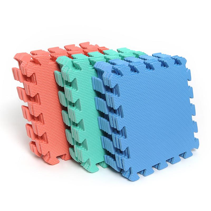 

9pcs Soft Interlocking Mat Foam Children Exercise Foam Mat Interlock Kids Tile Rose Household Product Home Supply Floor, Red