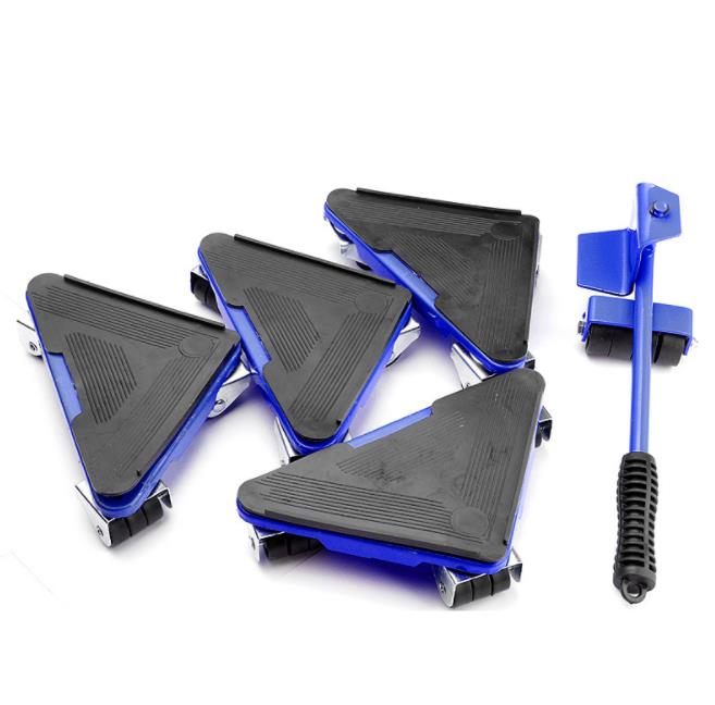 

5-piece set of triangular iron mover movable universal wheel moving tool portable heavy object moving tool