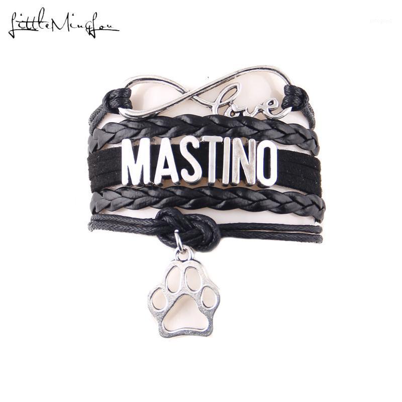 

Charm Bracelets Little MingLou Infinity Love Mastino Dog Bracelet Pet Leather Wrap Men & Bangles For Women Jewelry1
