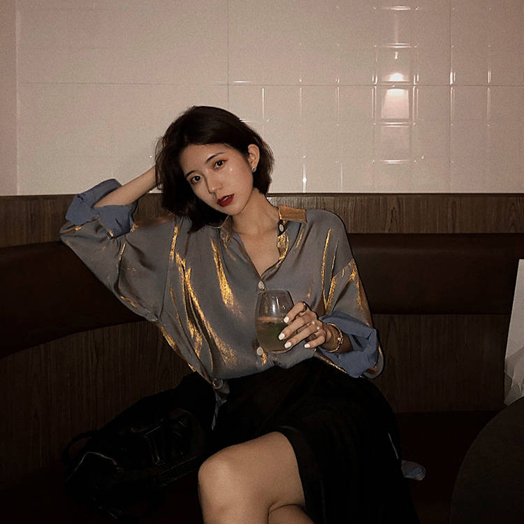 

2021 New Bella Philosophy Brilliant Female Autumn Fashion Women's Blouses Sleeve Tops Lady Long Streetwear Shirt Clothes UVJZ, B1