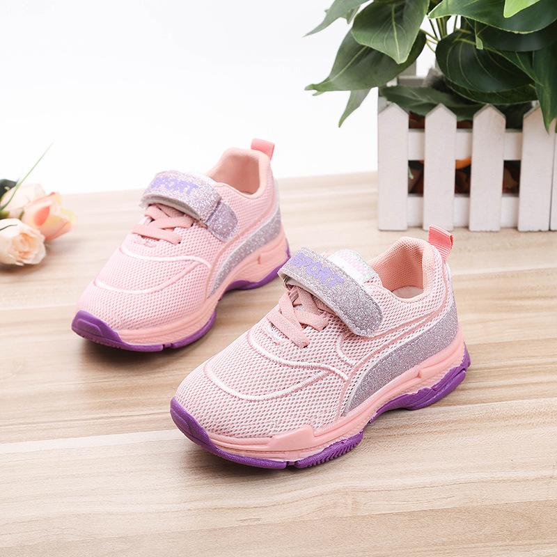 

Boys Girls Classical Sporty Shoes Light-weight Mesh Shoes Toe Covered Casual Sneakers White Black Pink Toddler Baby Footwear
