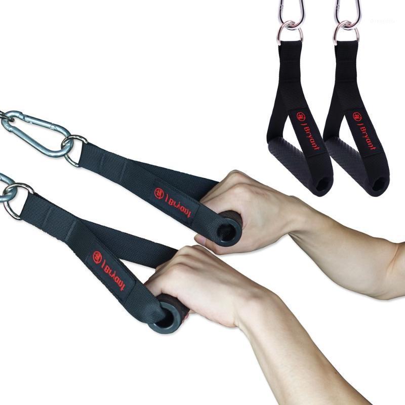 

2 PCS Resistance Band Handle Tricep Rope Cable Machine Attachments with Super Strong Nylon Webbing TPE Grip with Solid ABS Cores1